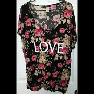 Annabelle Top Size 1X Floral Love Blouse Shirt
